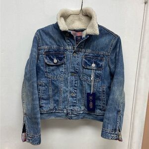 NWT Kids Pendleton X GAP Sherpa Collar Denim Classic Jean Jacket size Medium